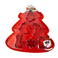 6pcsset christmas cookie cutter xmas tree mold christmas cake decoration tool diy baking biscuit mould