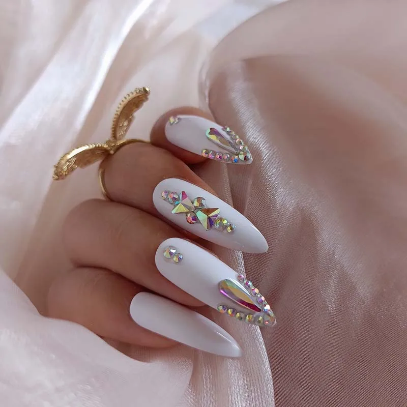 24 шт. сверхдлинные овальные накладные ногти |