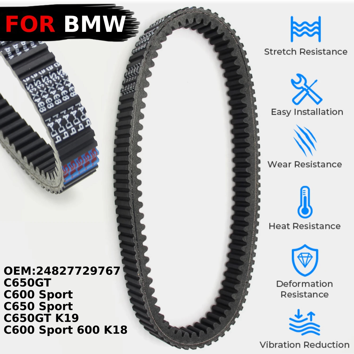 

Для BMW C650GT C650 Sport C600 Sport 600 K18 OEM:24827729767 ремень передачи цепи привода мотоцикла аксессуары для ремня сцепления