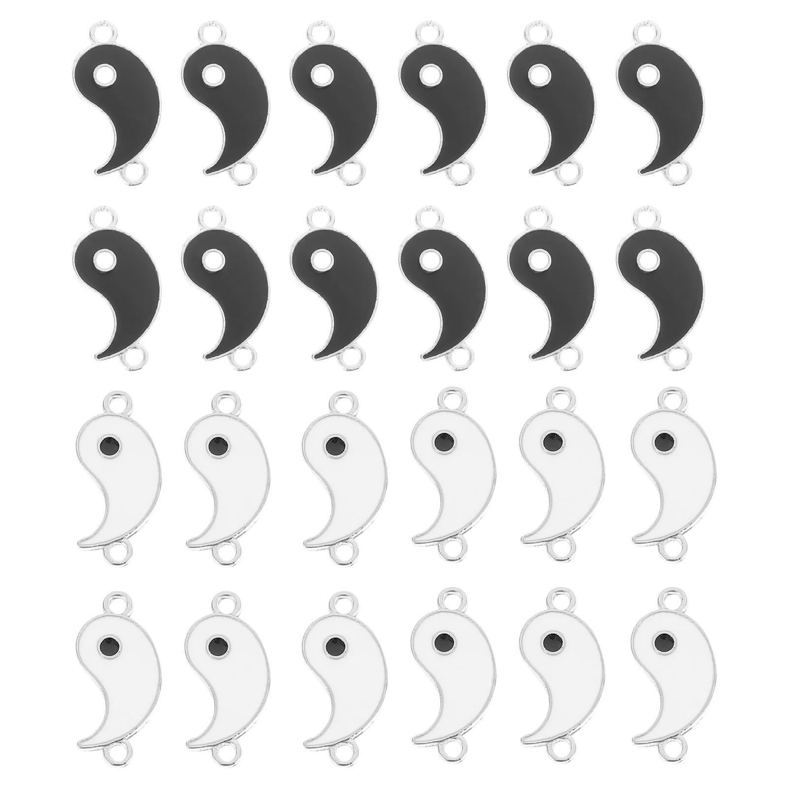 

24 PCS Jewelry DIY Accessories Charm Pendant Retro Gifts Necklace Alloy Crafts Black Bead