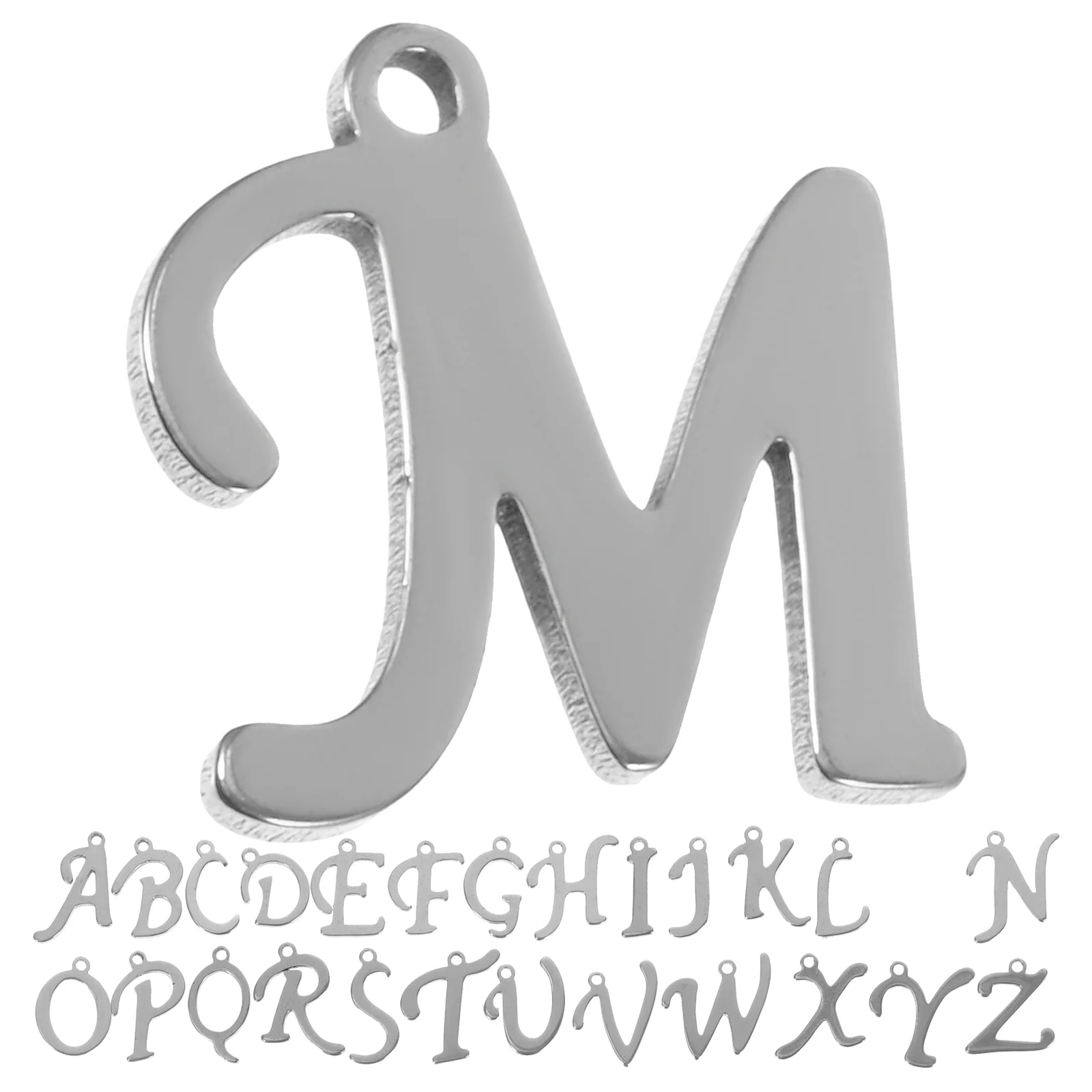 

26 Pcs Metal Pendant Charms DIY Jewelry Alphabet Decor Making Stainless Steel Small Necklace Necklaces