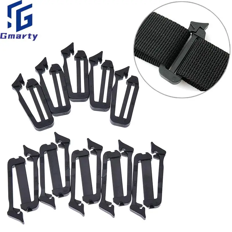 

5pcs adjust keeper backpack accessories backpack clips molle webbing buckle strap belt end clip