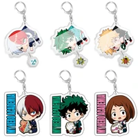 anime my hero academia keychain acrylic double sided transparent key chain bag keyring accessories women men jewelry fans gift