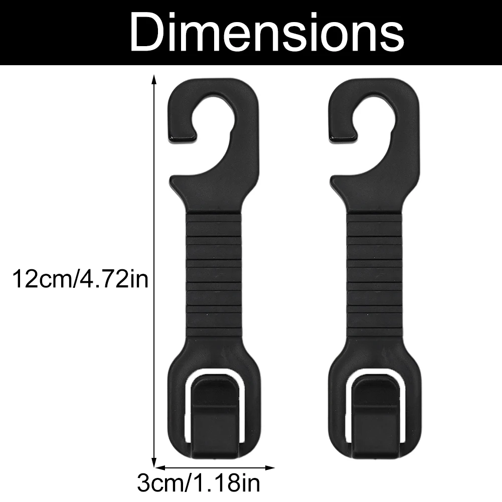 

High Quality Auto Accessoroes Car Chair Hooks Double Hook 2pcs 9.5x2.5cm Advanced Resin Beverage Sundries Hook