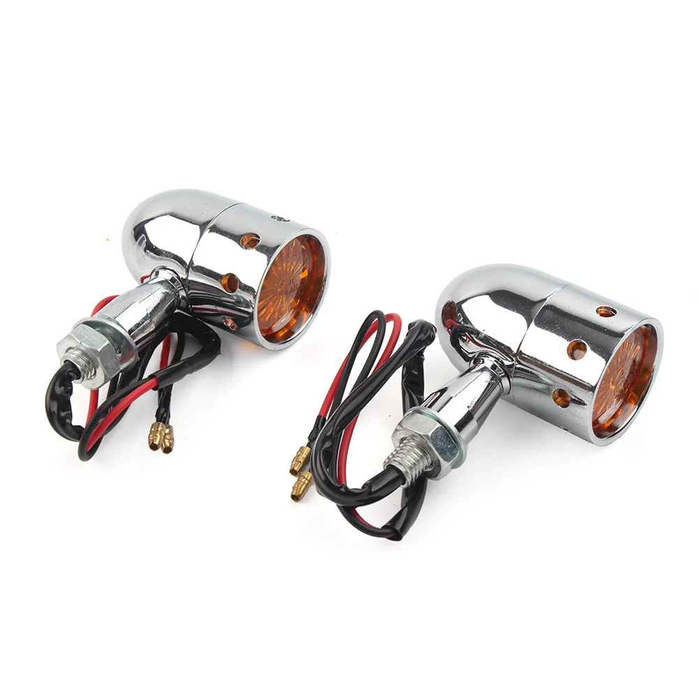 Универсальный ретро светодиодный указатель поворота для мотоцикла янтарный