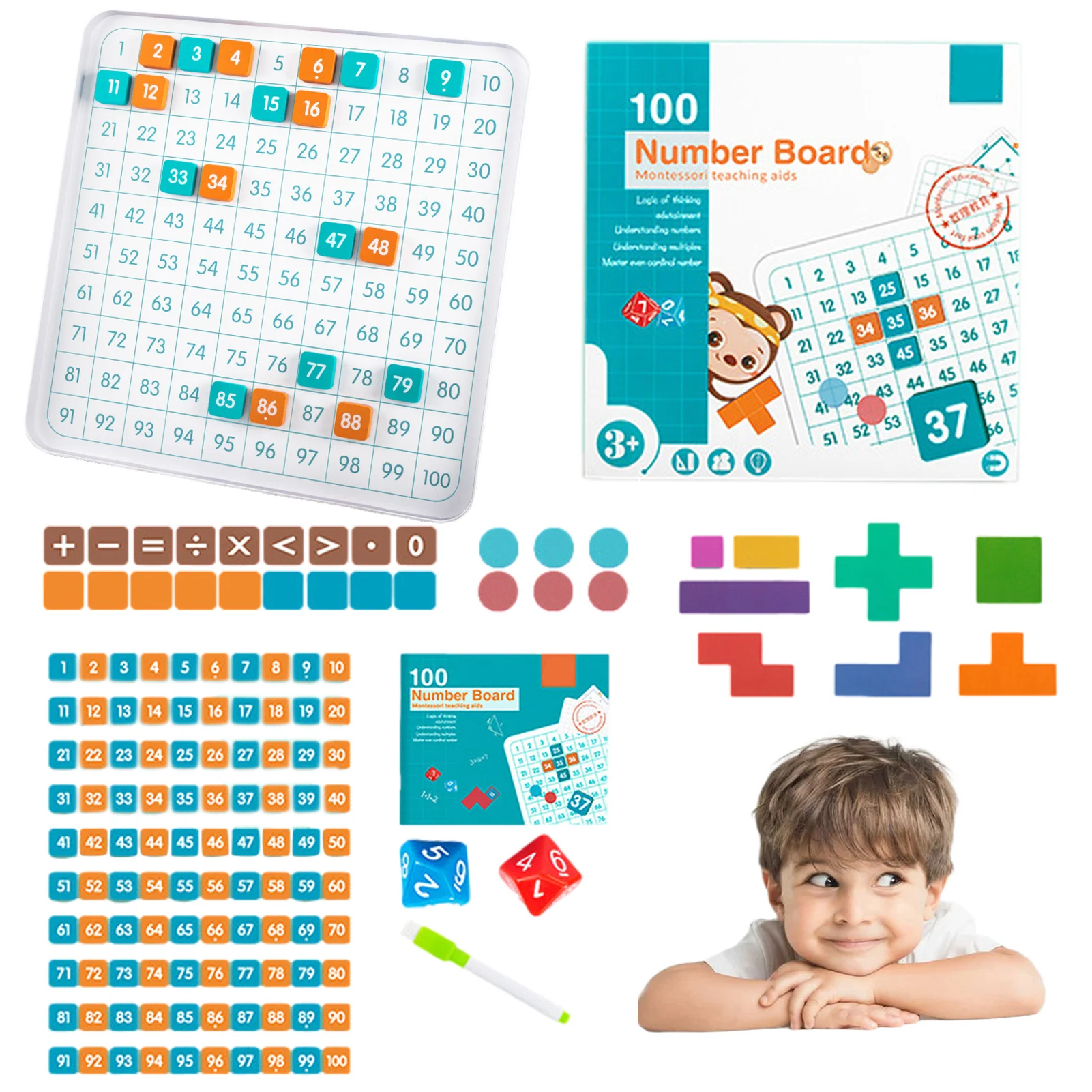 

Деревянная математическая обучающая доска, магнитные игрушки Монтессори, 1-100 искусственная обучающая игрушка для детей возрастом 8 лет