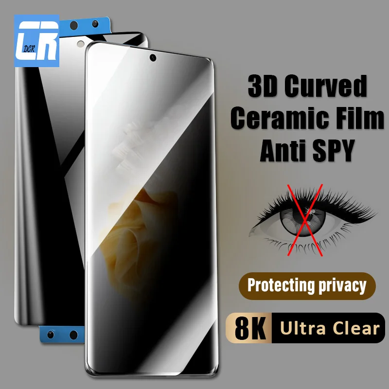 Полная изогнутая антишпионская керамическая пленка для Huawei P60 P50 P40 P30 Mate 50 40 Pro Plus Nova 11 Ultra 10 9 защита для экрана