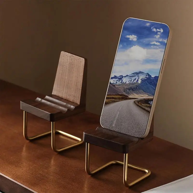 

Chair Shaped Phone Holder Cute Mobile Adjustable Tabletop Phone Stand Fun Desk Decoration Phone Bracket With 2 Grooves Office