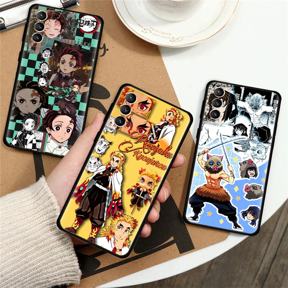 

Ghost Killing Blades Phone Case For Samsung Galaxy S20 FE S22 S21 Ultra S10 S9 Plus 10e Note 20 10 Lite Black Ultra-thin Cover