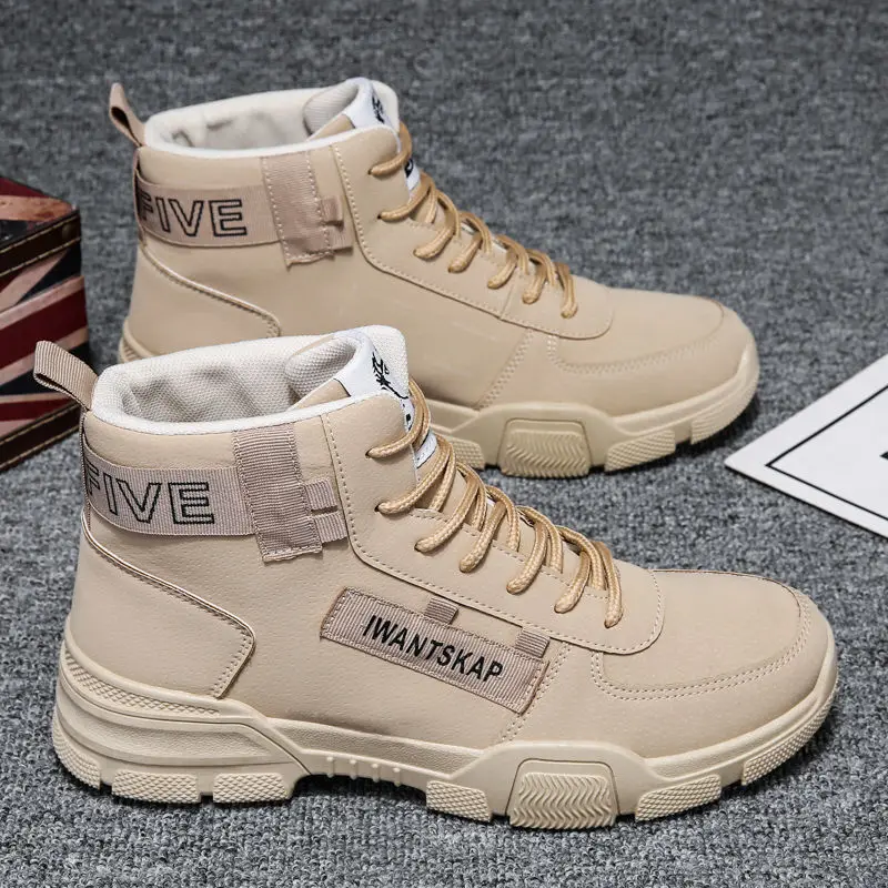 

High Top Winter Plus Velvet Hiking Shoes Outdoor Keep Warm Casual Sneakers Men Trekking Camping Sports Snow Boots