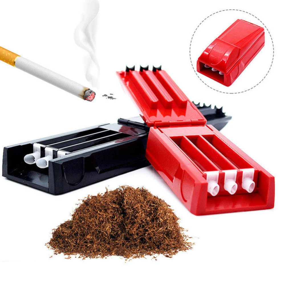

8mm Tobacco Rolling Machine 3-Tubes Manual Cigarette Roller Smoke Maker Injector Weed Accessories Wrapping Tools Men Gift