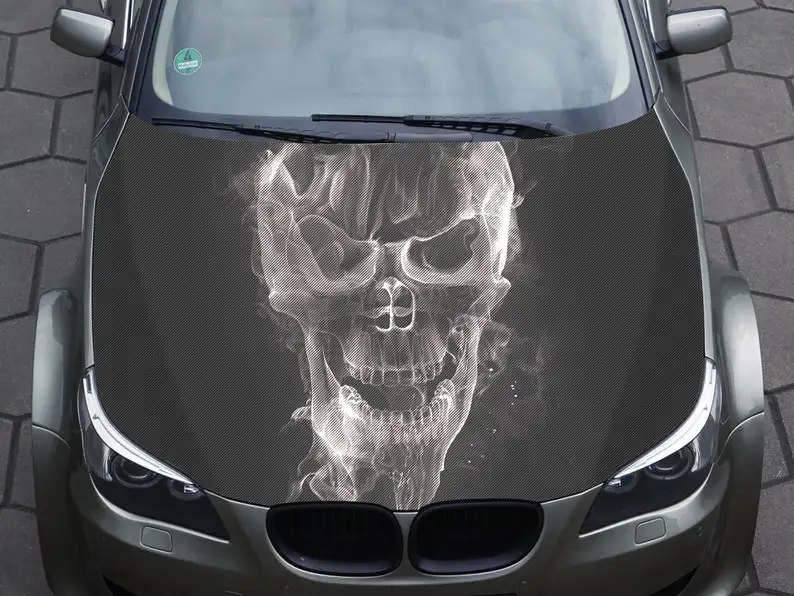 

Car Hood Decal, Vinyl, Sticker, Graphic, Wrap Decal, Truck Decal, Truck Graphic, Bonnet Decal, Skull, F150, Abstract, Smok