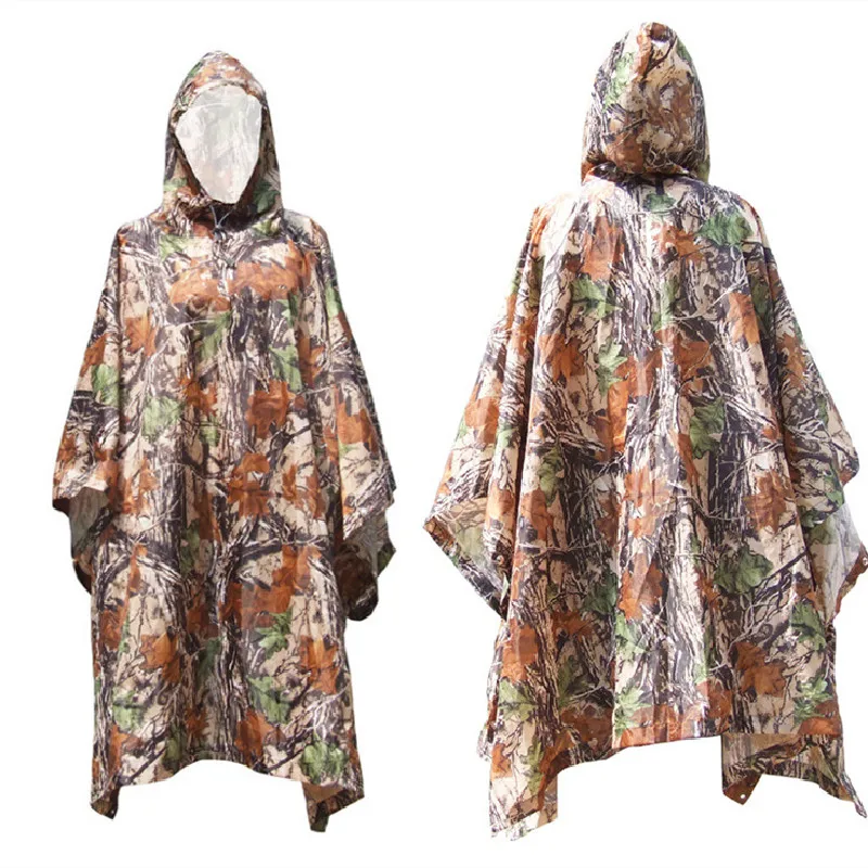 

Military Waterproof Maple Leaf Poncho Jungle Tactical Raincoat Three In One Bird Watching Hiking Hunting Suit Travel Rain Gear