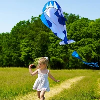 free shipping large soft kite dolphin kite nylon kite line animated kites flying inflatable kite reel outdoor fun toys parafoil