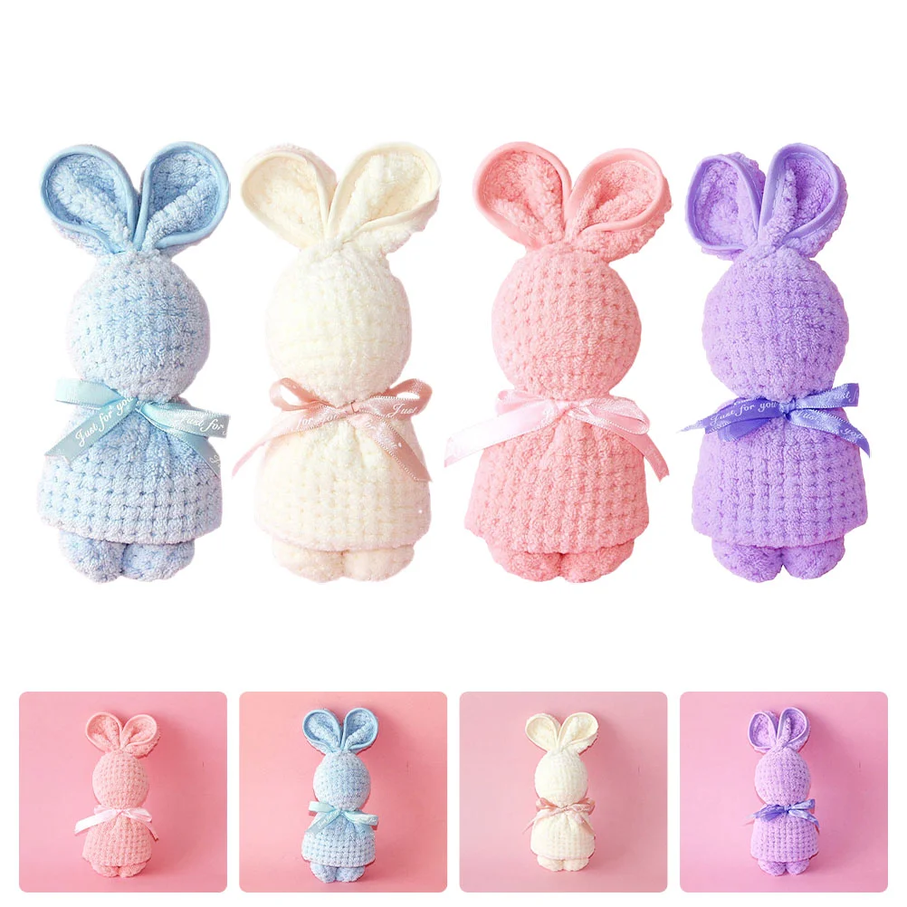 

Быстросохнущие полотенца для волос, 4 шт., банные полотенца с мультяшным Кроликом, подарки, пасхальный декор