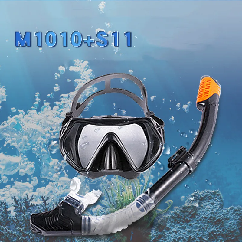 

Adults Professional Snorkeling Silicone Scuba Diving Mask Breath Tube Set Underwater Breathing Apparatus Snorkel Swim Goggles