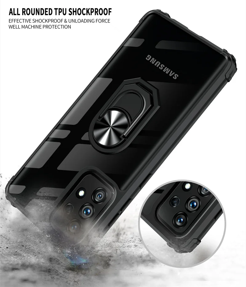 for samsung galaxy a52 5g case car magnetic ring armor stand silicone cover for samsung a52 a72 a 72 52 s a52s sm a525fds coque free global shipping