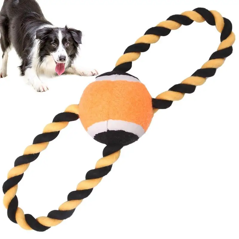 

Squeaky Dog Toys Cotton Thread Tennis Balls Chew Puppy Toy Dog Stuff Bite Resistant Interactive Tug Of War Dog Toy For All Dogs
