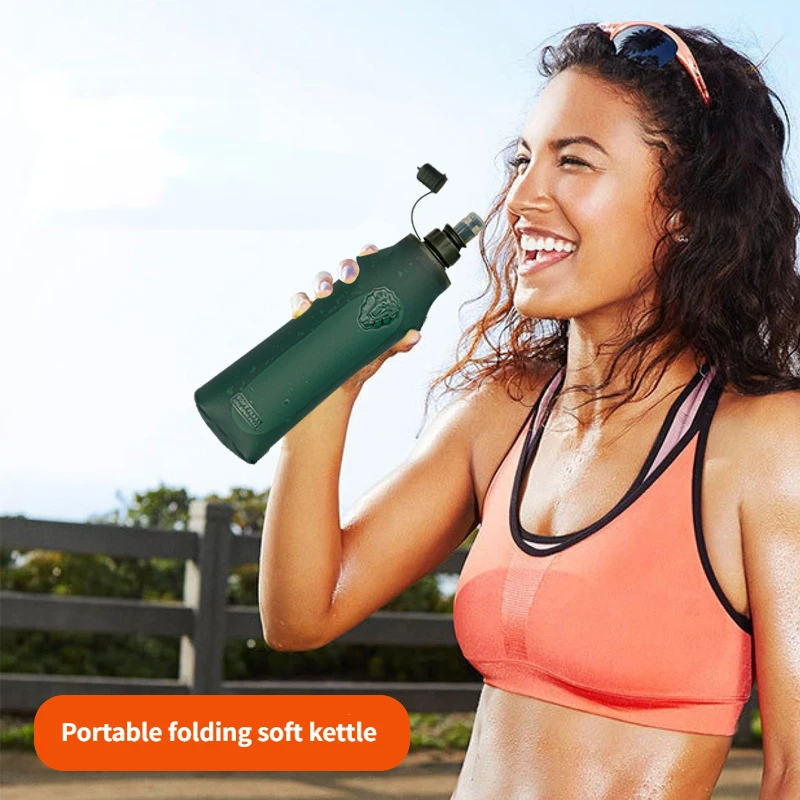 

Sports Foldable Soft Water Bottle Plastic Soft Water Bag Cross-country Running Portable Water Bag 250/500ML