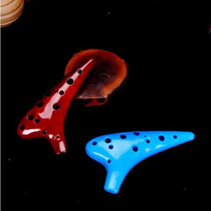 

Ocarina 12 отверстий, полимер, пластик, альт C, настройка Ocarina, новинка, 12 отверстий, разноцветные канавки, инструмент для взрослых и детей, 1 шт.