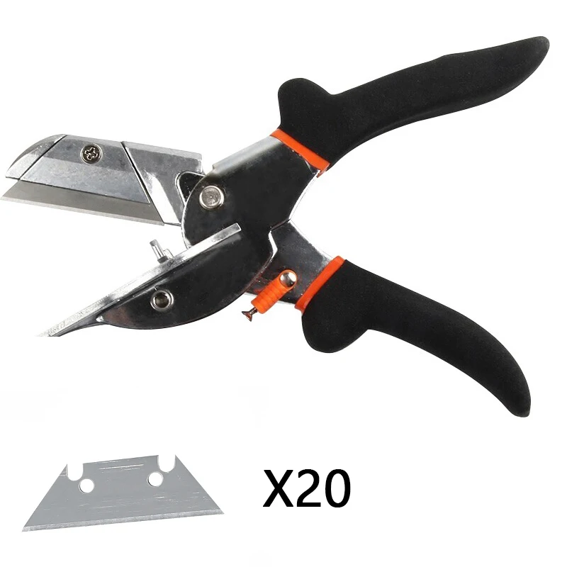 

45-135 Degree Multi Angle Miter Shear With 20 Replacement Blades Hand Tools For PVC PE Soft Wood Plastic Duct Cutter
