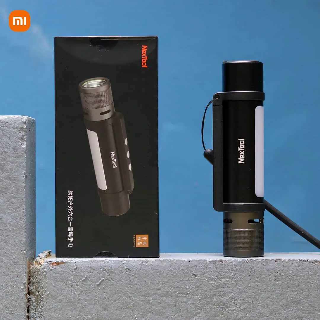 

XIAOMI NexTool 6-в-1 2600 лм двойной свет масштабируемый фонарик с будильником внешний Аккумуляторный мобильный аккумулятор для кемпинга аккумулято...