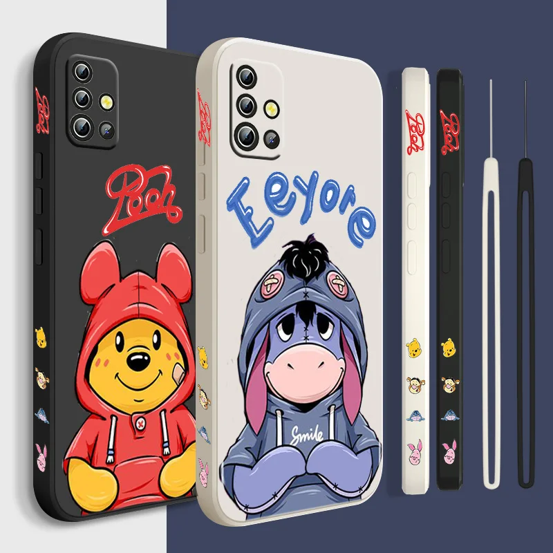 

Anime Disney Winnie the Pooh Phone Case For Samsung A01 A02 A03 A7 A10 A10S A11 A12 A13 A20 A21S A22 CORE 4G 5G Liquid Left Rope