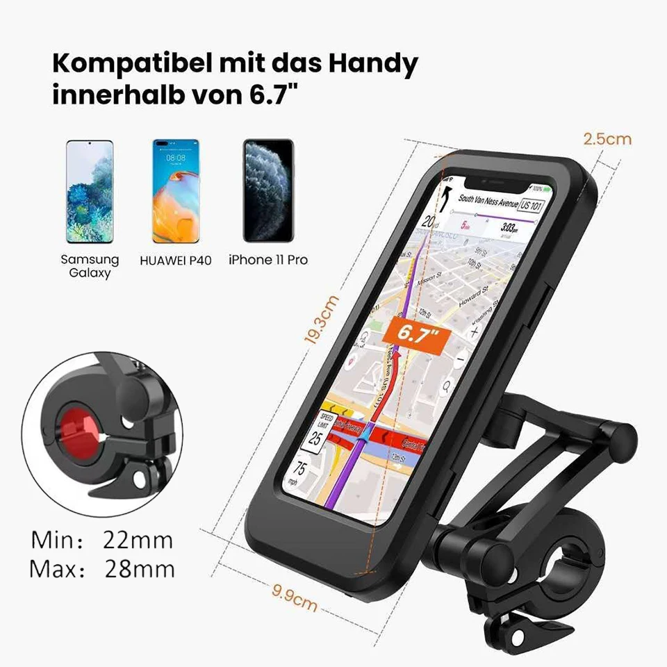 motorcycle bike bicycle cell mobile phone case holder waterproof with charger mount handlebar rearview mirror 4 5 6 7 inches free global shipping