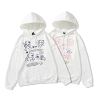 spring and autumn cartoon hooded sweater ins trend loose pullover mens and womens same tops streetwear ins hot sale harajuku