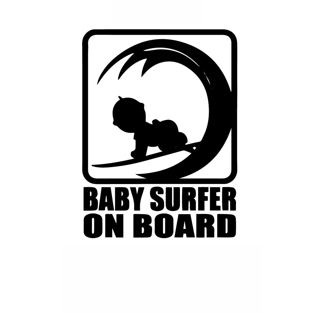 

Забавные детские наклейки для серферов на борту автомобиля, украшения для мотоцикла, аксессуары для топливной крышки, окна, кузова автомобиля, наклейка из ПВХ, 16 см * 12 см