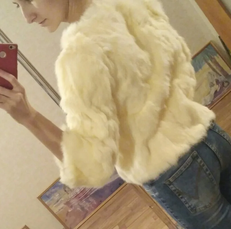Real Rabbit Fur Coat Women's Short New Korean Style Slim Fur/jacket Coat XXXL Size Coat Women Coats and Jackets Winter
