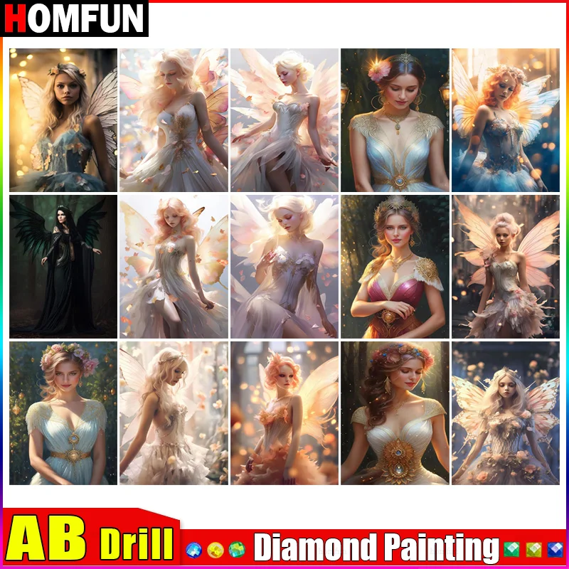 HOMFUN AB 5D Алмазный Узор страз вышивка алмазная живопись своими руками крестиком