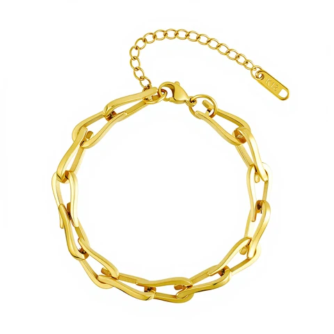 ENFASHION Золотой браслет-цепочка из нержавеющей стали