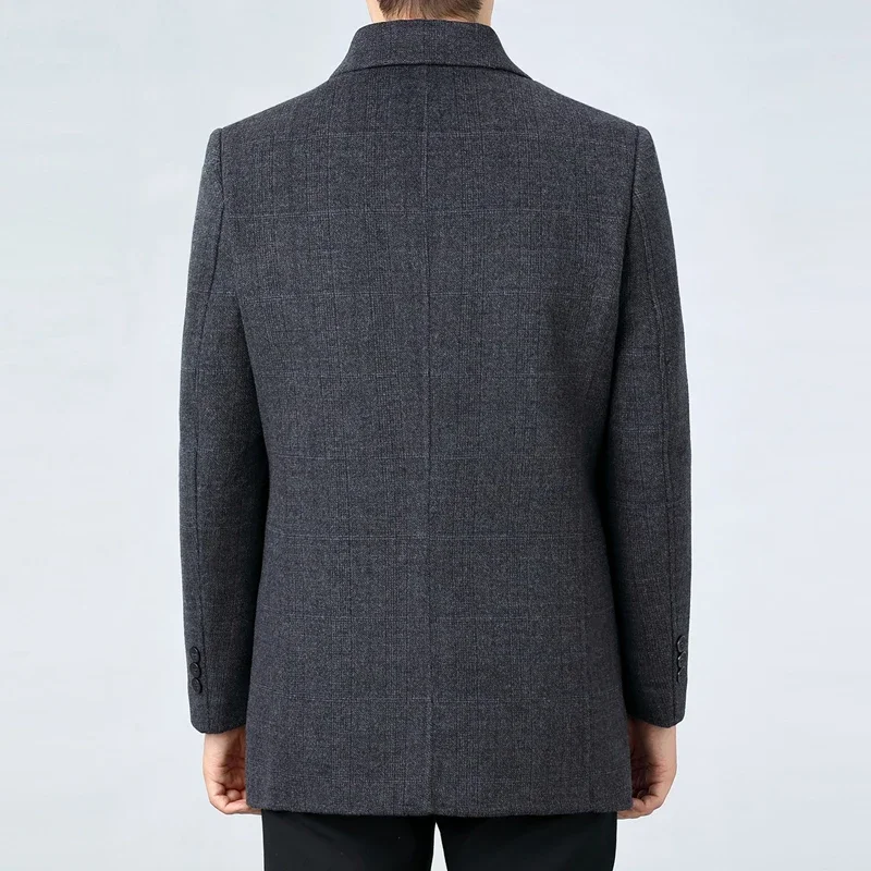 Двусторонняя кашемировая куртка мужские зимние пальто плотное шерстяное