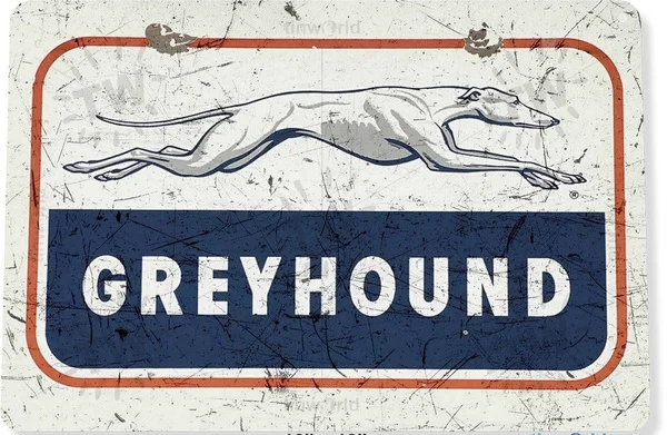 

Greyhound Bus Stop Depot Metal Sign Poster Plaque Wall Home Decor Prompt Card