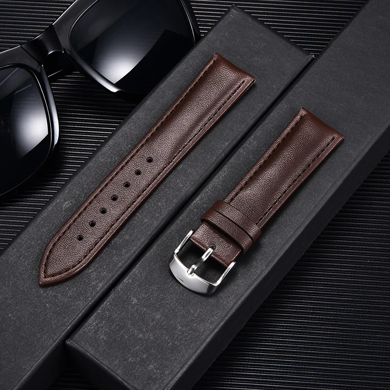 

Leather Strap Watchband for Samsung Galaxy Watch4 40 44mm/Watch 4 Classic 42 46mm for For Huawei Watch GT2 42mm Wristbands Belts