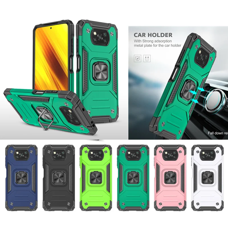 

POCO X3 Pro for Xiaomi POCO X3 Pro Case for POCO X3 NFC Armor Shockproof Drop Protective Defender Magnet Holder Ring Case Cover