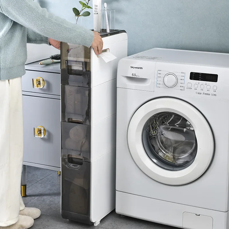 Стеллаж для хранения со швом с выдвижными ящиками органайзер ванной 2-4 уровней