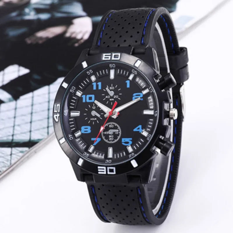 New Hot Selling Sports Silicone Fashion Racing Business Quartz Men's Watch