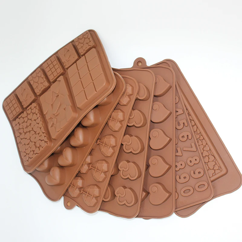 

Heart Chocolate Mold Silicone Mold Non-stick Valentine's Day Fondant Cake Decoration Accessories Kitchen Reusable Baking Tools