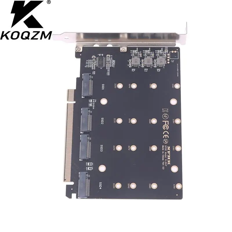 4 порта M.2 NVMe NGFF SSD на PCIe 4,0 5,0 x16 разделенный Расширенный адаптер для карт, жесткий диск, конвертер, ридер, Расширительная карта