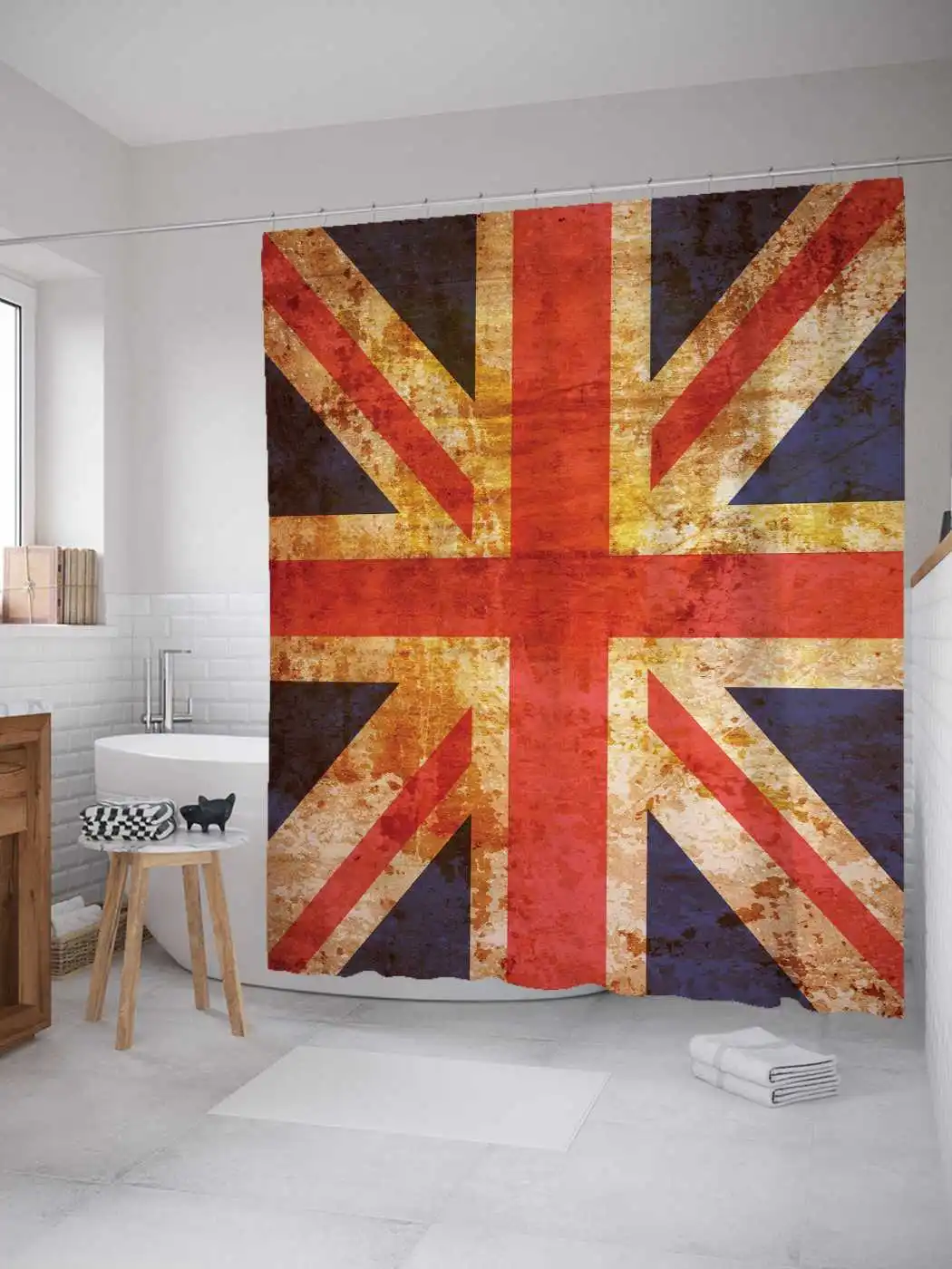 Штора (занавеска) для ванной &quotЦветочный поцелуй&quot из сатена | 180х200 см с крючками