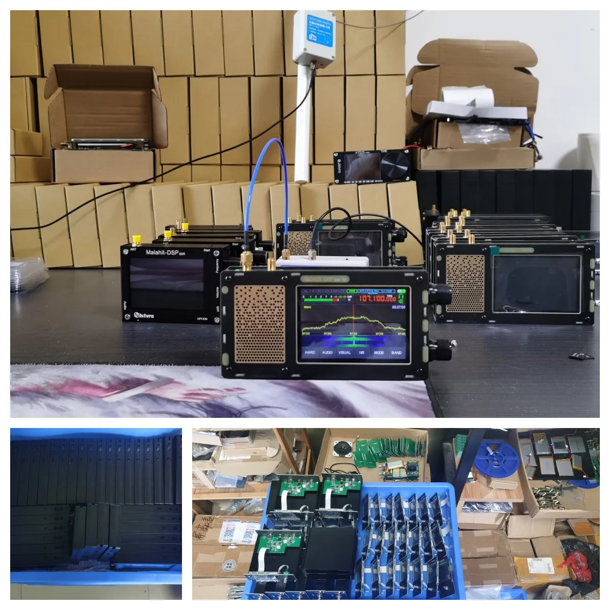 HFDY V3 Enhanced Version 1.10D Malachite SDR Receiver Radio 50KHz-2GHz V1.10D DSP SDR Receiver With Code Support Two Antenna