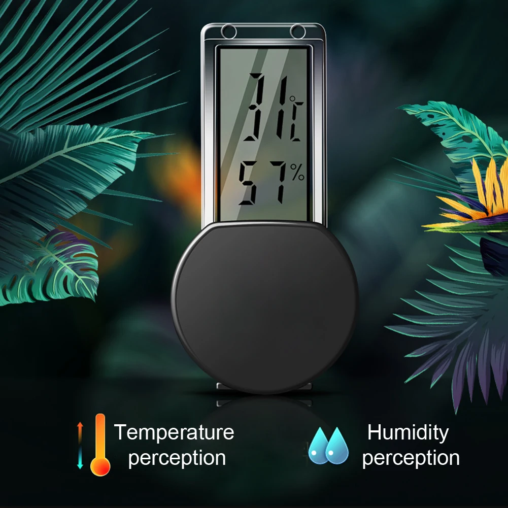 

Reptile Thermometer Hygrometer IP5X Waterproof With Digital Display Suction Cup 3 Direction Rocker Arm 7.3 x 3.2 x 3cm