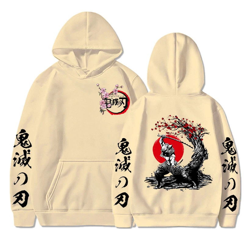 Anime Demon Slayer Hoodies Beast Under The Sun Print Men's Sweatshirt Harajuku Streetwear Kimetsu No Yaiba Casual Unisex Hoody agatha christie evil under the sun