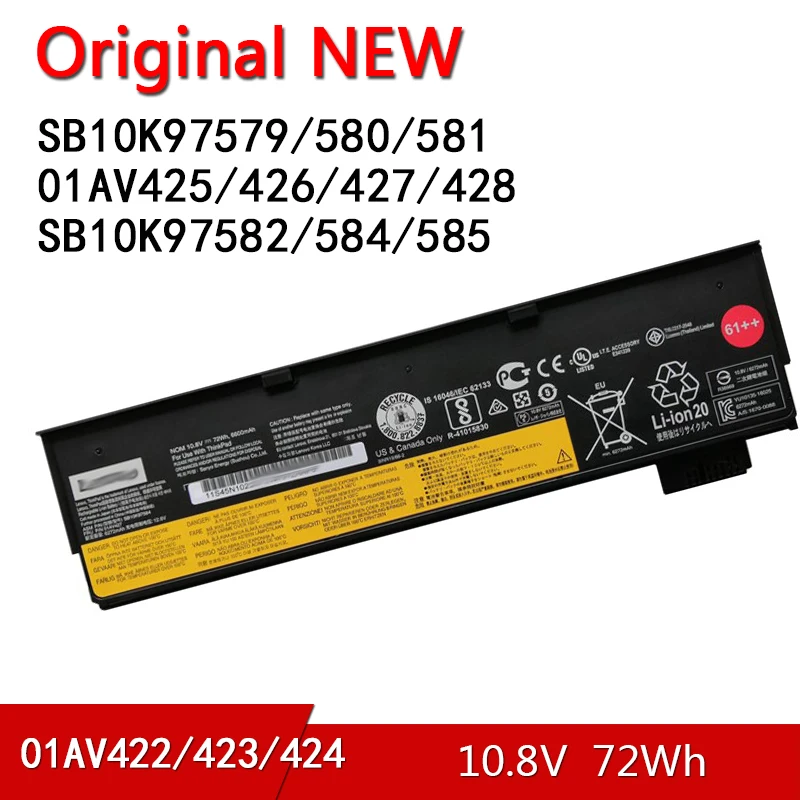 

Original Battery SB10K97579 SB10K97580 SB10K97581 SB10K97582 SB10K97584 SB10K97585 SB10K97597 For Lenovo ThinkPad T470 T480 T570