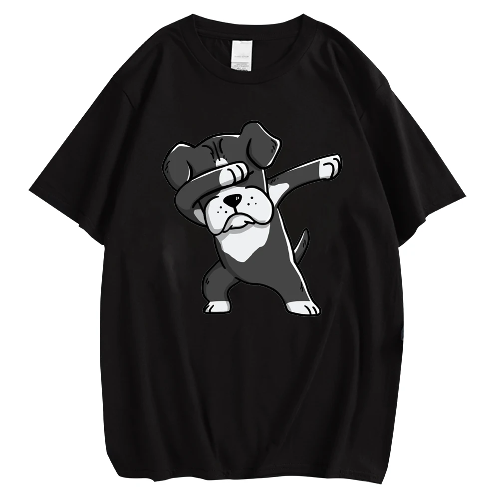 

CLOOCL 100% Cotton T-shirts Fashion Brand Cartoon Gray Boxer Chest Print Tees O-neck Short Sleeve Hip Hop Tops Men's Shirts