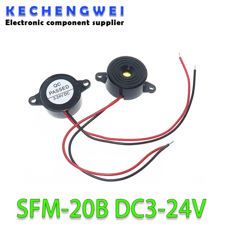 

SFM-20B DC3-24V Durable 3-24V Piezo Electronic Buzzer Alarm 95DB Continuous Sound Beeper For Arduino Car Van