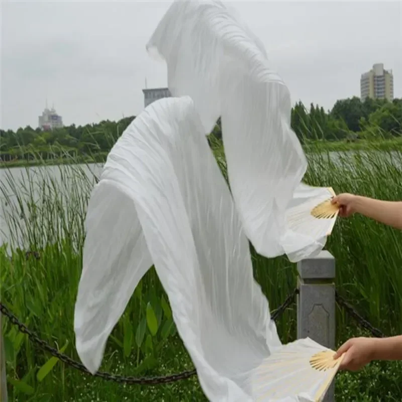 Детская простая белая вуаль для танца живота шелковая ручная веерная танцовщица