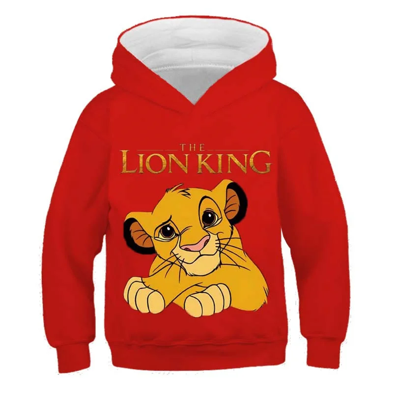 

Kids Lion King Simba Hoodies Fashion Boys Girls Long Sleeve Sweatshirt Tops Casual Children Clothes 1-16 Years Kids Street Wear